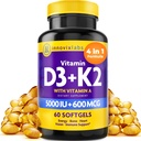 InnovixLabs Vitamina D3 K2-5000 UI Vitamina D3 Plus 600 mcg Vitamina K2 MK4 e MK7 para Absorção de Cálcio Max, Suporta Osso, Imune, Saúde do Coração, 3o Partido Testado, Glúten Livre, 60 Softgels