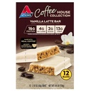 Atkins Coffee House Collection Vanilla Latte Bar, 16g de proteína, 2g de açúcar, 4g de carboidratos líquidos, 13g de fibra, 12 contagem