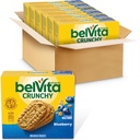 BelVita Café da manhã Bares Biscoitos, Mirtilo, 30 pacotes totais, 6 caixas (4 biscoitos por pacote)