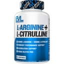 Evluition Nutrition L-Arginina + L-Citrulina - Endurance + Treino Performance Supplement - 1000mg Complexo - Vasodilatação + Óxido nítrico Suporte - Vegan + Cápsulas Glúten grátis - 60 Servings