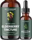 BetterLungs Mullein Leaf Extract and Elderberry Tincture Bundle - Suporte à saúde pulmonar