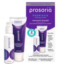 Sistema de tratamento de Prosoria Kit único – 2 onças de alívio de Psoríase poderosa com ácido salicílico, açafrão, manteiga de karité & vitaminas de gel & unção para escalar, flaking, secura, coceira & alívio da vermelhidão