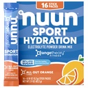 Nuun Sport Electrolyte Powder Packets com Magnésio, Cálcio, Potássio, Cloreto, e Sódio, Pacotes de Hidratação para Em-Go, All Out sabor laranja, Gluten Free & Vegan, 16