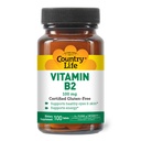 País Vida Vitamina B2 100mg Suplemento Riboflavina – Aumenta a produção de energia e apoia a função celular, Sem glúten, Vegan, Kosher, Halal – sem conservantes, OGM ou sabores artificiais, 100 contagem