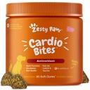 Zesty Paws Cardiovascular Support for Dogs - Taurine for Dogs - com CoQ10, L Carnitine & Sea Buckthorn - saúde do coração sênior - AlaskOmega Fish Oil Omega 3 - sênior - salmão - 90 Conde