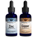WellnessOne líquido iônico Zinco e cobre líquido - Zinc-Copper Bundle para apoiar o sistema imunológico e a articulação, nervos e saúde óssea - 1,67 fl oz Zinc & Copper Liquid Drops