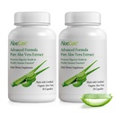 AloeCure Organic Aloe Vera Cápsulas, 160,000mg Inner Aloe Leaf Equivalente por Serving, Suporte Gut, Digestivo, & Saúde Imune, Ajuda a manter a acididade do estômago equilibrado, Aloin Free, 30Caps x 2Btl