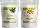 Neem Leaf Powder e Ambehaldi Turmeric Powder 16 Oz Pack de 2 Combo
