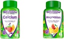 Vitafusion Vitaminas Gummy de cálcio mastigáveis para suporte de ossos e dentes, frutas e creme aromatizado, marca de vitamina Gummy número 1 da América, fornecimento de 50 dias, 100 Count & Magnesium Gummy Suplemento, 60ct