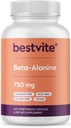 BESTVITE Beta Alanine 750mg (240 Cápsulas vegetarianas) - Sem estearatos - Vegan - Não OGM - Gluten Free