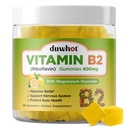 Vitamina B2 Gummies com Magnésio- Riboflavina 400mg para alívio de enxaqueca e alívio da dor de cabeça, B2 Vitaminas Gummies para adultos e crianças, Vegan, 60 Mastigable