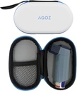 AGOZ Asma Inhaler Medicine Bolsa de viagem caso para crianças e adultos - Protective Medical Pouch Holder Capa com fecho Zipper e pulseira (branco)
