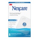 Nexcare Tegaderm impermeável Vestido transparente, à prova de sujeira, Germproof, fornece proteção para queimaduras menores, raspas, cortes, bolhas e abrasões, 2,375 x 2,75 em, 8 contagem