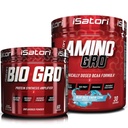 Amplificador de síntese de proteína iSatori Bio-GRO - Sem sabor (60 Servões) & iSatori Amino-GRO BCAA Powder - Blue Razz Snow Cone (30 Servões)
