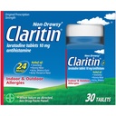Claritina 24 HR Não Drowsy Alergy Medicine, Loratadina anti-histamínico comprimidos, 30 Ct