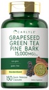 Carlyle Grapeseed, Green Tea, Pine Bark 15,000mg 150 Cápsulas Não-GMO e Suplemento sem glúten