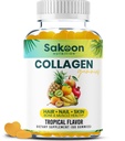 Gomas de colágeno Halal para mulheres e homens - Anti envelhecimento, crescimento do cabelo, cuidados com a pele & unhas fortes Suplementos de colágeno proteína - Não-GMO, sem glúten - Made in USA