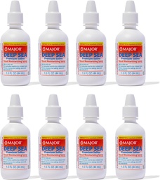 MAJOR Deep Sea Premium Saline - Pulverização Hidratante Nasal para Secura e Alivio Irritativo - Cloreto de Sódio 0,65% - 1,5 Fl. Oz (8 Pack)
