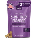 iHeartDogs 3-em-1 Probiótico para cães com abóbora para melhor Digestion & Gut Saúde - Dog Probióticos e Enzimas Digestivas, 90 Contagem