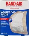 Band-Aid Marca Tru-Stay Adesivos Pads, grandes bandagens esterilizadas para cuidado e proteção de feridas, tamanho grande, 10 quilates (pacote de 4)