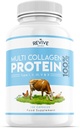 Revive Naturals Multi Collagen Protein Cápsulas - Tipos I, II, III, V & X - Bovinos alimentados com grama hidrolisada, Wild Caught Marine & Free-Range Chicken, Made with Hyaluronic Acid & Vitamina C, 120 Caps