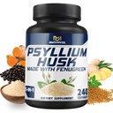 BMVINVOL Psyllium Husk Cápsulas Suplemento de fibra com feno-grego, açafrão, gengibre, pimenta preta - Suporte Sistema digestivo, saúde intestinal - 240 Contagem para fornecimento de 4 meses