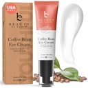 Beleza por Terra Creme de Cafeína para Puffiness & Bags Under Eyes - EUA Feito com ingredientes naturais e orgânicos, Sob Creme de olhos para círculos escuros com Glicerina & Vitamina E, Brightens & Refrescos