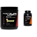 Postar JYM Ativo Matrix Pós-treino com BCAAs, Glutamina & Mais Arco-íris Sherbert Flavor + Vita JYM Multivitamina de Atleta com mais de 25 ingredientes chave 60 comprimidos