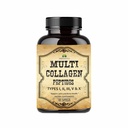 Cápsulas HERBALICIOUS Multi Colágeno Peptídeos - Não-GMO e Glúten Livre Tipo I, II, III, V, X Suplementos de Colágeno Hidrolisado com Vitamina C - Suporta Cabelo Saudável, Pele, Pregos, & Junções - 120 Cápsulas