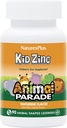 NaturezasPlus Animal Desfile KidZinc, Tangerina Sabor - 90 Lozenges em forma de animal, Pacote de 3 - Zinco Orgânico Quelado - Vegan, Sem glúten - 270 Total Servings