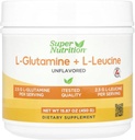 Super Nutrição L-Glutamina + L-Leucina, Sem sabor, 15,87 oz (450 g)