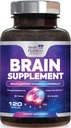 Suplemento de Memória Cerebral - Nootrópicos de Força 3X para Concentração, Clareza e Foco Suporte - Saúde Cerebral Vitaminas Cognitivas com Bacopa, Fosfatidilserina e DMAE, Brain Booster, 120 Cápsulas