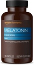 Elementos - Melatonina 5mg Cápsulas, Ajuda com ocasional insônia, Vegan, Sem sabor, 195 Conde (Pacote de 1), 6 meses de fornecimento (Pacote pode variar)