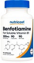 Nutricost Benfotiamina 300mg, 90 Cápsulas - Gluten Free, Non-GMO, and Vegetarian Friendly Fat Solúvel Vitamina B1
