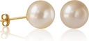 Colchões de pérola de água doce escolhidos 14K Gold Plated Sterling Silver Round para mulheres hipoalergênico