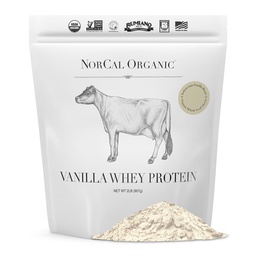 NorCal Orgânico Vanilla Whey Protein - 2lbs - Baunilha de grão, mono-original certificado não-GMO e humano americano da Califórnia Farms