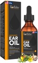 Óleo Orgânico de Orelha para Infecções de Orelha - Eardrops Natural para Prevenção de Infecção, Remoção de Orelha e Cera de Nadador - Crianças, Adultos, Bebê, Dog Earache Remedy - com Mullein, Alho, Calendula, Made in USA