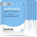Baebody Advanced Snail Mucin Sob Manchas Oculares para Mulheres e Homens (6 pares) - Sob Máscaras Oculares para Círculos Escuros e Puffiness - Com Niacinamida - Reduzir linhas finas e rugas