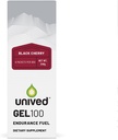 Unived Gel 100 - Vegan Gel Energia para Endurance Atletas Runners & Cyclists - 100kcal - Black Cherry - Pacote de 6