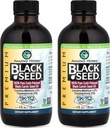Amazing Herbs Premium Black Seed Oil - Gluten Free, Non GMO, Frio Pressed Nigella Sativa Aids em Saúde Digestiva, Suporte Imune, Função Cérebro, Mobilidade Conjunta - 4 Fl Oz (Pacote de 2)
