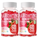 Glucosamina Condroitin Gummies com HSH & Elderberry Força Extra - Apoio Conjunto, Suplemento de Suporte Imune Antioxidante para Adultos, Homens e Mulheres. 120 Pastilhas de morango