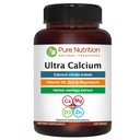 Pure Nutrition Ultra Calcium 1000mg com VIT D3 + K2 120 Tab □ Suplemento de cálcio altamente absorvível com Citrato de cálcio Malato, VIT D3, K2, Moringa Oleifera, Magnésio e Zinco.