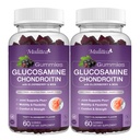 Mulittea Glucosamina Condroitin Gummies - Suplemento de suporte conjunto de força extra com HSH & Elderberry para articulação natural, Antioxidante Imune Support para adultos, homens e mulheres-(2 Pack)