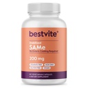 BESTVITE SAM-e 200mg Estabilizado (60 Cápsulas Vegetarianas) - Formulário de cápsula fácil de engolir - Sem casaco entérico Necessário - Sem Dióxido de Titânio - Sem Estearatos - Vegan - Não GMO - Gluten Free