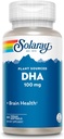 SOLARAY DHA Suplementos 100 mg - D H A Omega 3 ácidos gordos para o apoio ao bem-estar, Prenatal DHA Omega 3 Suplemento - Planta fonte de óleo de algas - 60-Day Garantia, 60 Servings, 60 Vegan Softgels