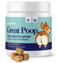 Grande Poop Probióticos para cães - Fibra para cães Suplemento com cães Probióticos e Enzimas Digestivas para uma Gut saudável, Firm Stool & Diarrhea Alief - frango saboreado animal de estimação macio mastiga com prebióticos