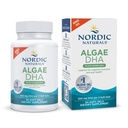 Naturals nórdicos Algae DHA - 90 Gels macios - 500 mg Omega-3 DHA - Certified Vegan Algae Oil - Plant-Based DHA - Cérebro, Olho e Sistema Nervoso Suporte - Não-GMO - 45 Servings