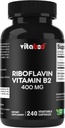 Vitamina B2 (Riboflavina) 400 mg 240 Cápsulas Vegetarianas - Suporte Energia Celular e Produção de Células Vermelhas