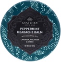 Svasthya Corpo & Mente Peppermint Cefaleia Balm por Svasthya - Instant & Lasting Sinus, Migraine & Stress Cefaleia alívio, Tem Pimenta, Lavanda, Marjoram, Mirra - 100% Natural, Made in the USA, 2 oz