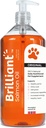 Óleo de salmão brilhante para cães, gatos e filhotes □ Omega 3 Suplemento líquido de óleo de peixe com DHA, ácidos gordos EPA